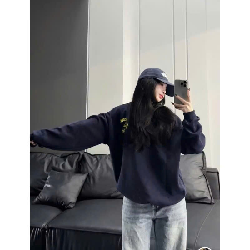 Áo hoodie nỉ basic in chữ vàng nổi bật siu xinh năng động dễ phối đồ hothit 2025 cho phong cách năng động