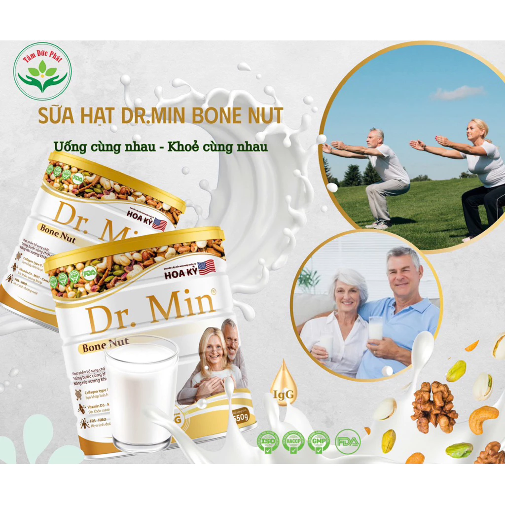 Sữa hạt Dr.Min 650g bổ sung canxi hỗ trợ xương chắc khoẻ