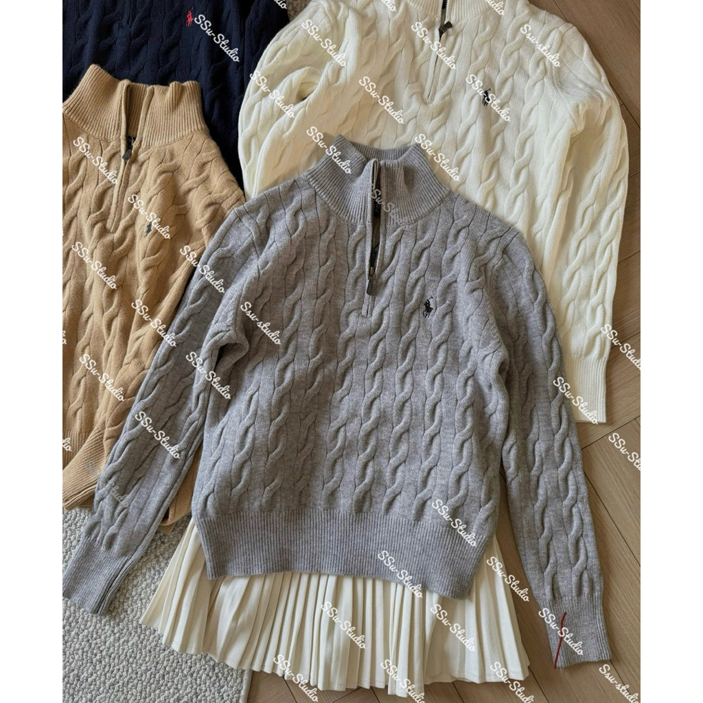 𝑺𝒔𝒖.𝑺𝒕𝒖𝒅𝒊𝒐 [CÓ SẴN] QUẢNG CHÂU LOẠI 1 FULL TAG ÁO LEN VẶN THỪNG NGỰA THÊU KÉO KHOÁ NGỰC XIU XINH