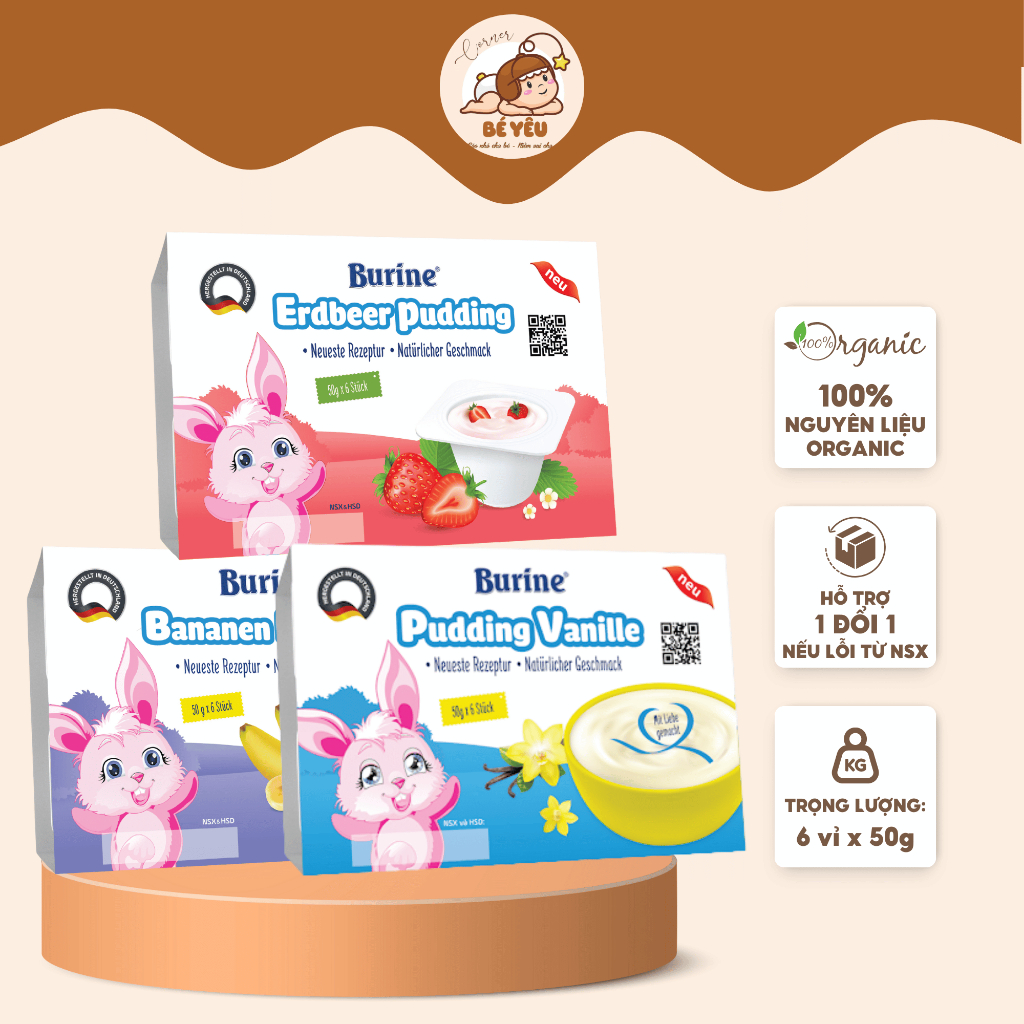 Cháo Sữa Pudding Burine Bổ Sung Vitamin Thơm Ngon Dễ Tiêu Hoá Cho Trẻ ...