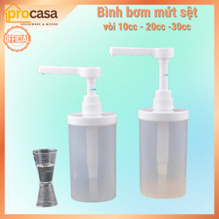 Bình bơm mứt sệt - bình bơm mứt hạt nhựa 1000ml - miệng rót 8mm - vòi bơm 10cc - 20cc - 30cc