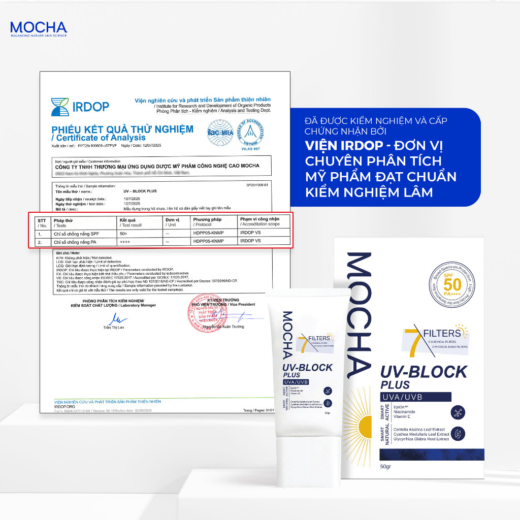 Kem chống nắng BlockSunscreeen Mocha Derma 50g