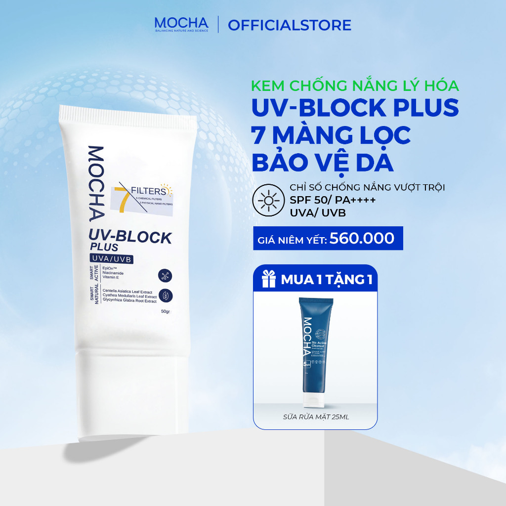 Kem chống nắng BlockSunscreeen Mocha Derma 50g