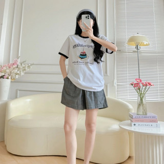 Set đồ bộ mặc nhà, mặc nhà, sét bộ áo thun cổ tim quần đùi caro mặc nhà, quần đùi caro mặc nhà thời trang