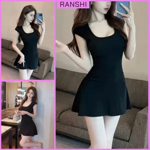 Đầm Body Ba Lỗ Dáng Ngắn Nhún Eo RANSHI Ôm Body Sexy Quyến Rũ Chất Thun Cotton Mềm Mát - RBD149
