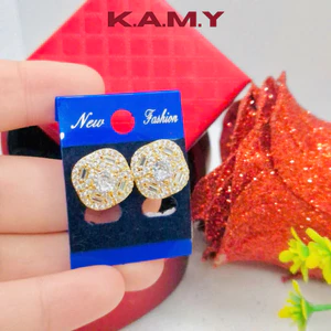 Bông Tai Nữ Mạ Vàng 18K Đính Đá Tròn Bông Hoa Sang Trọng – Hoa Tai Thời Trang