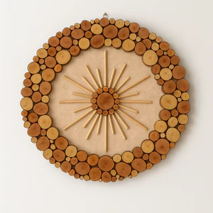 Tranh gỗ treo tường MẶT TRỜI LỘC MỘC - Trang trí không gian - Handmade Decor Nghệ Thuật thiên nhiên