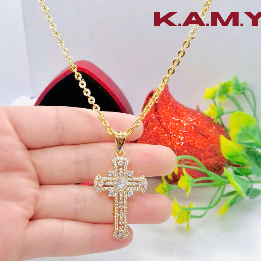 Dây Chuyền Nam Nữ Mặt Thánh Giá Mạ Vàng Đính Đá Cao Cấp Sang Trọng – Trang Sức Thời Trang