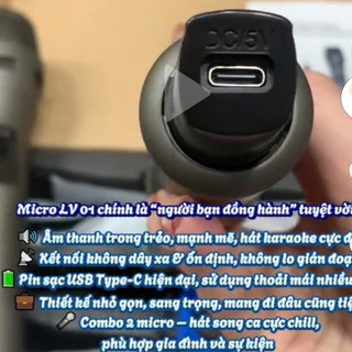 XẢ KHO | Micro đa năng LV V-01  tay mic dùng pin sạc, âm thanh chắc , vang ,sáng , bắt sóng xa