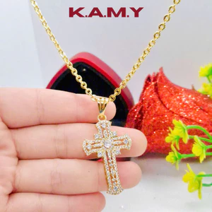 Dây Chuyền Nam Nữ Mặt Thánh Giá Mạ Vàng Đính Đá Cao Cấp Sang Trọng – Trang Sức Thời Trang