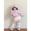 Sét váy thu đông Áo sweater hồng pastel phối chân váy tầng bồng bềnh cho bé gái từ 10-45kg