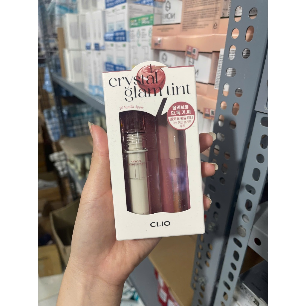 Son Tint Bóng CLIO Crystal Glam Tint Son Nhẹ Bền Màu, Mềm Mịn Trên Môi 3,4g [01.2027]