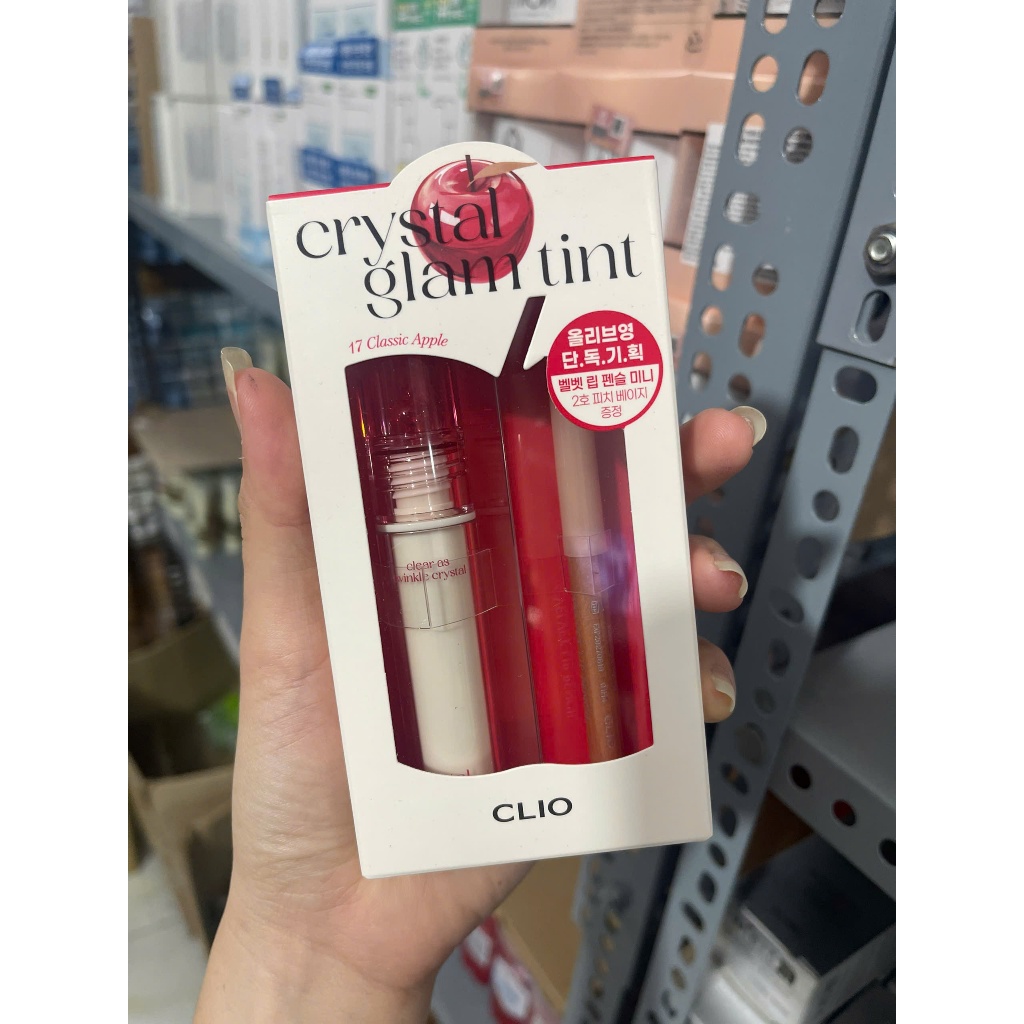 Son Tint Bóng CLIO Crystal Glam Tint Son Nhẹ Bền Màu, Mềm Mịn Trên Môi 3,4g [01.2027]