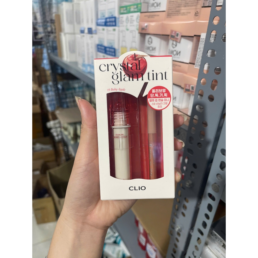 Son Tint Bóng CLIO Crystal Glam Tint Son Nhẹ Bền Màu, Mềm Mịn Trên Môi 3,4g [01.2027]