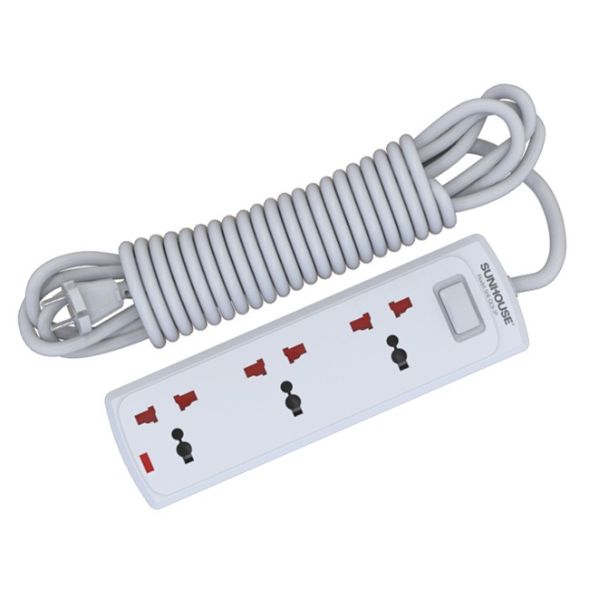 Ổ cắm điện Sunhouse SHE-OC2-3RU - 2 chấu, 3 chấu cắm, 2 sạc USB, cho phích 2 chấu và 3 chấu | BigBuy360 - bigbuy360.vn