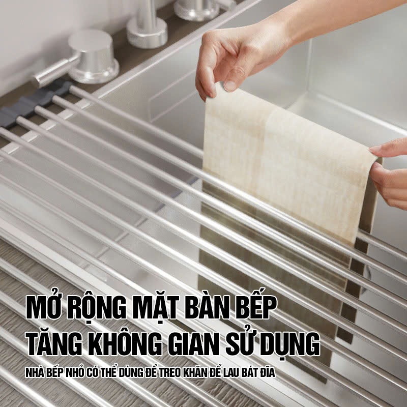 Kaleis Giá Inox 304 Gác Bồn Rửa Chén Đựng Bát Đĩa Tiện Lợi – Chất Liệu Silicon Thực Phẩm, Đa Năng, Hữu Ích