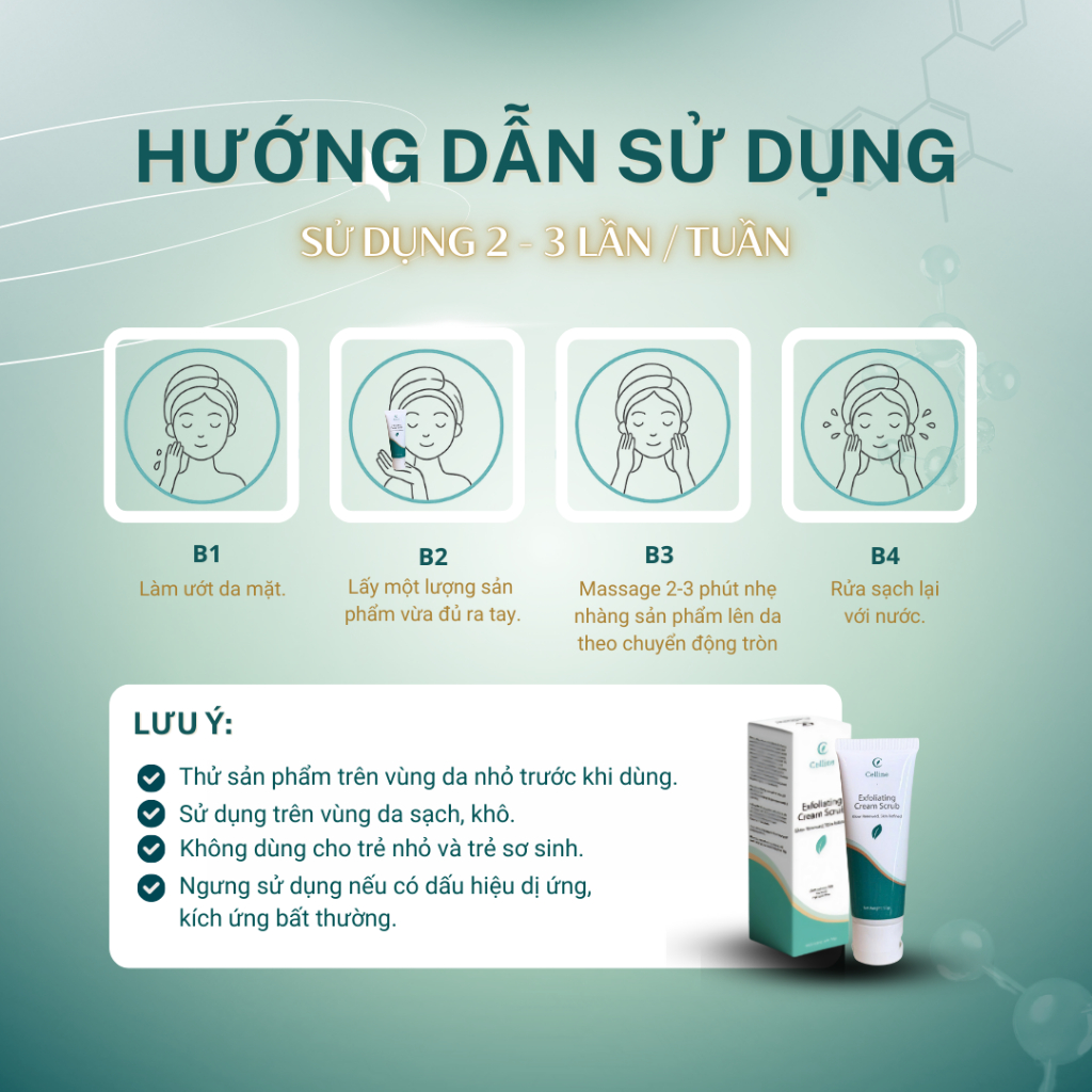 [DEAL SỐC] Tẩy Tế Bào Chết Celline Exfoliating Cream Srcub vật lý Cho Da Mặt 50g - Skincare