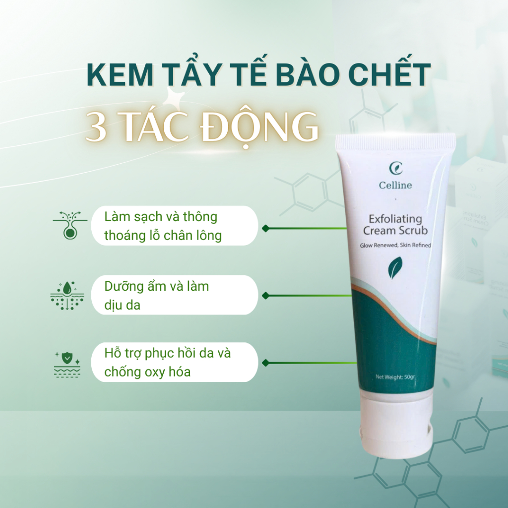 [DEAL SỐC] Tẩy Tế Bào Chết Celline Exfoliating Cream Srcub vật lý Cho Da Mặt 50g - Skincare