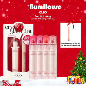 Son Tint Bóng CLIO Crystal Glam Tint Son Nhẹ Bền Màu, Mềm Mịn Trên Môi 3,4g [01.2027]