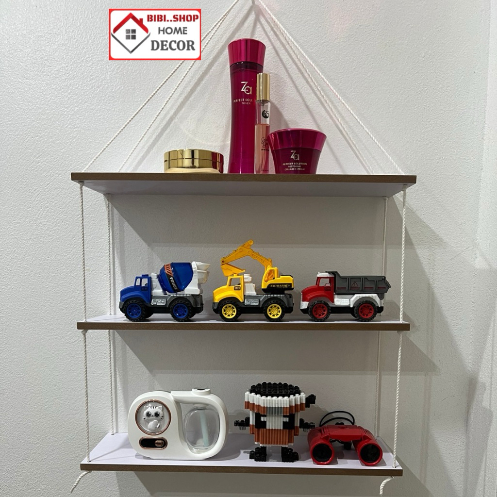 Kệ Treo Dây Thừng – Kệ Gỗ Trang Trí Tường Phong Cách Hàn Quốc – Kệ Treo Tường Decor
