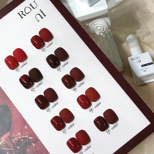Set ROUni Sơn gel màu đỏ rượu vang mới, bộ sưu tập mùa thu đông và năm mới tông đỏ tôn da trắng sáng