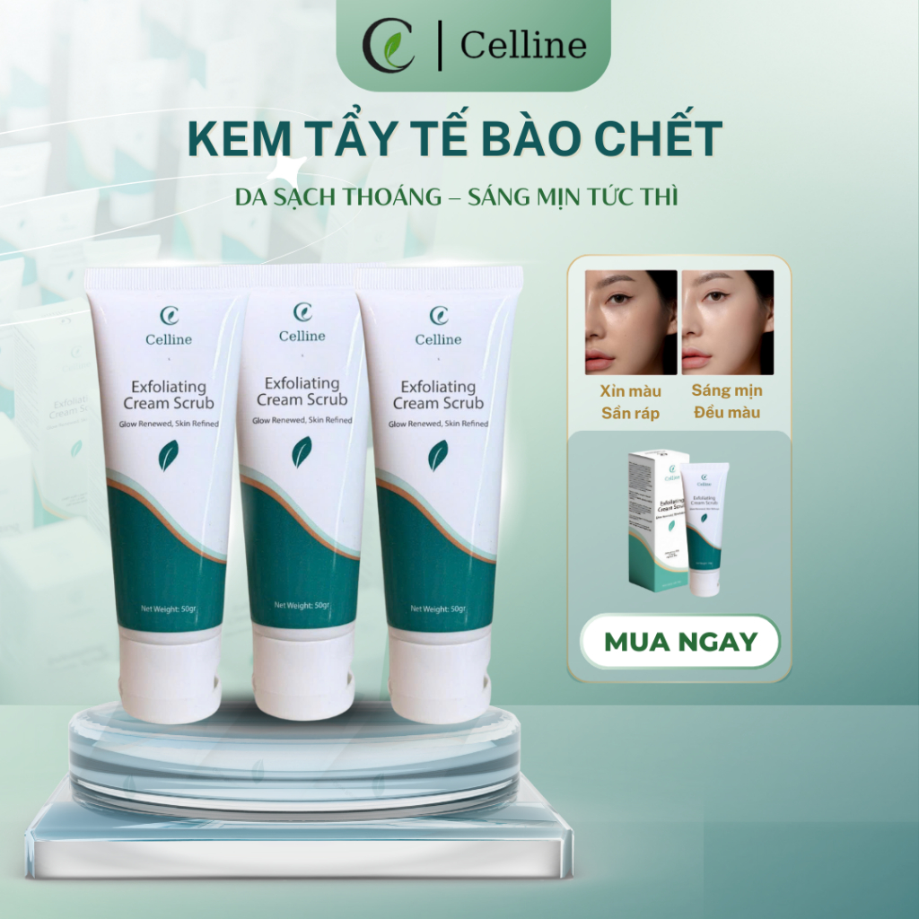 [MUA 1 TẶNG 2] Tẩy Tế Bào Chết Vật Lý Celline Exfoliating Cream Scrub Cho Da Mặt 50g - Skincare