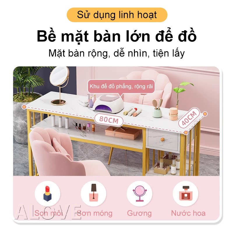 Bàn làm nails hiện đại bàn nail gỗ thiết kế tối giản kèm ngăn kéo lưu trữ tiện lợi phù hợp salon | BigBuy360 - bigbuy360.vn