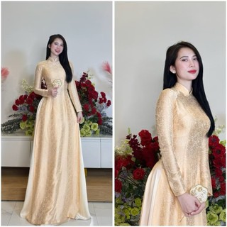 Áo Dài Truyền Thống Gấm Tơ Nữ – Áo Dài Gấm Dự Tiệc, Chụp Ảnh, Lễ Hội Sang Trọng | Áo dài Phương Linh