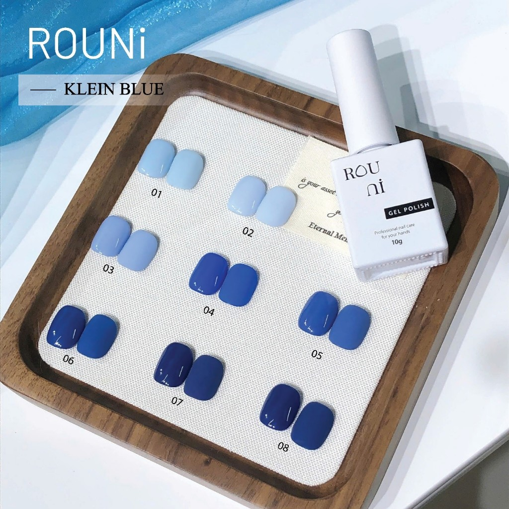 ROUni Sơn móng tay UV màu xanh lam, xanh khói, xanh đậm, màu thời thượng, chuyên dùng cho tiệm nail
