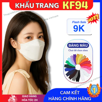Set 50 cái Khẩu trang KF94, tiêu chuẩn Hàn quốc, khẩu trang kháng khuẩn 4D KF94 ôm sát mặt lọc bụi bẩn
