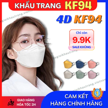 Khẩu trang KF94 [ Túi 10cái] khẩu trang 4D tiêu chuẩn Hàn Quốc chống nắng chống tia UV