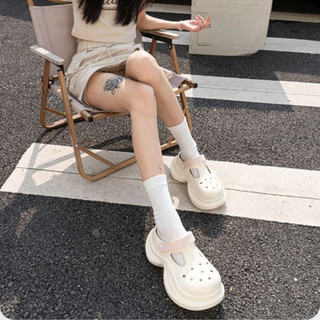 Dép sục nữ đế cao 7cm Mita dáng Holo trơn kiểu sandal quai hậu dễ thương CS-203