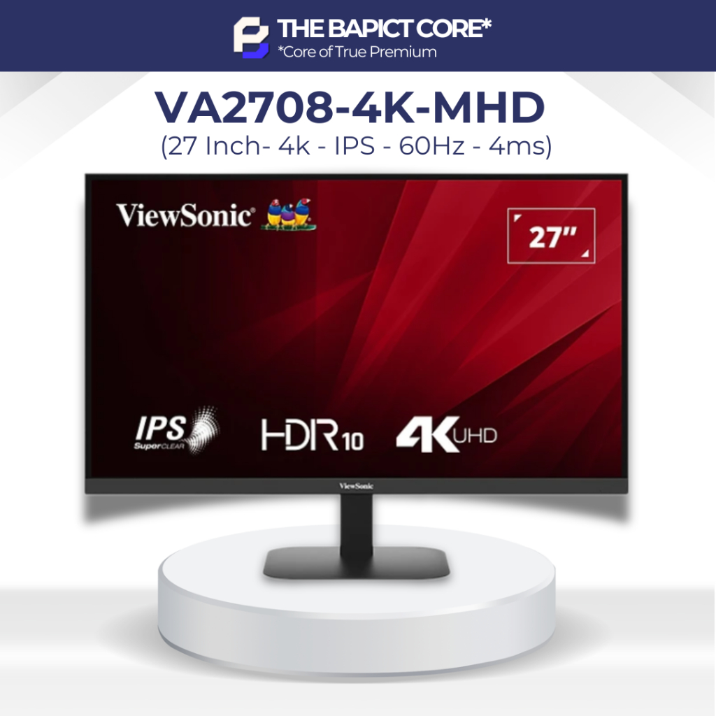 Màn hình ViewSonic VA2708-4K-MHD (27 Inch- 4k - IPS - 60Hz - 4ms) | Chính Hãng | Bảo hành 36 tháng