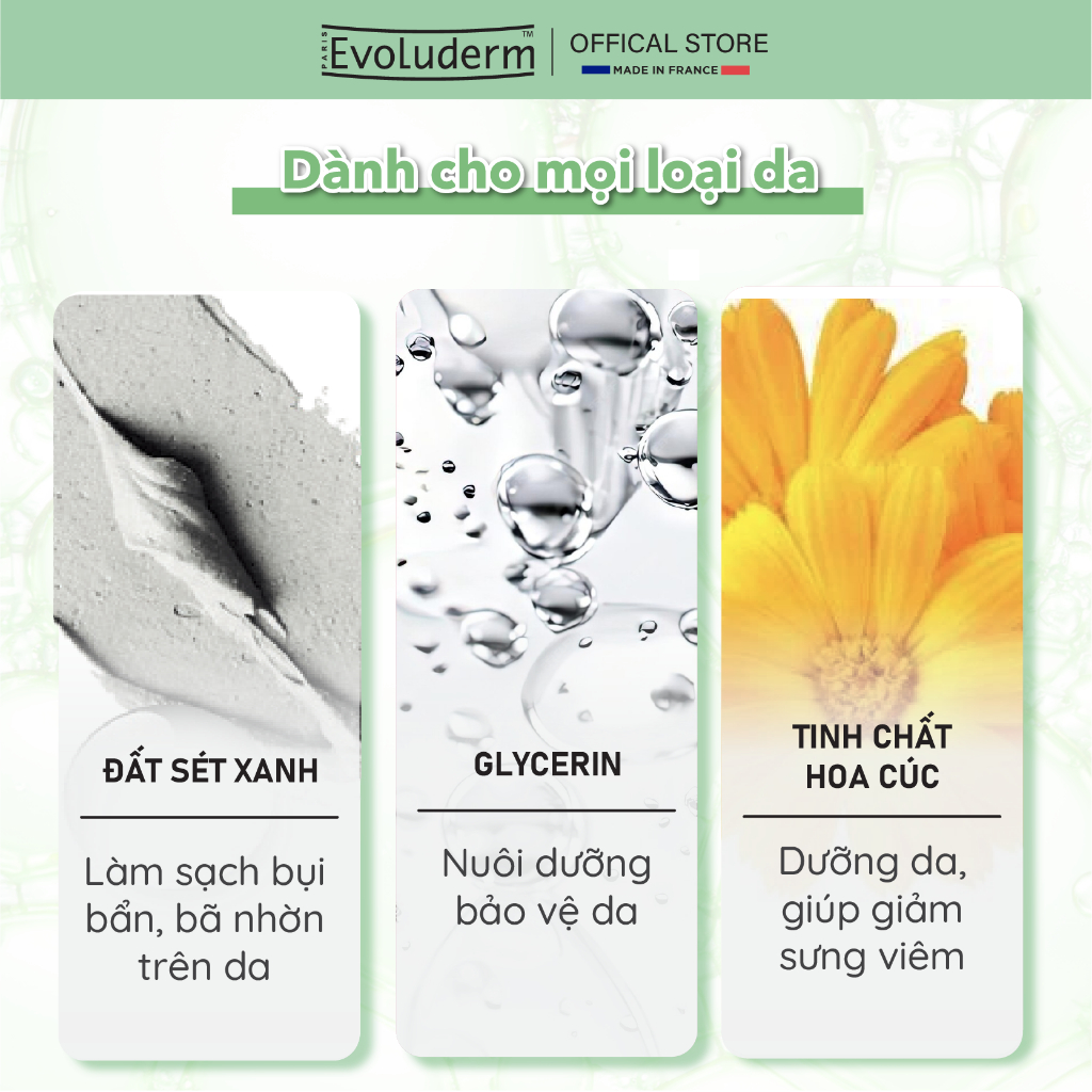 [HSD:10.26] Mặt nạ đất sét ngừa mụn sáng da giảm bã nhờn hiệu quả Evoluderm clay mask Purifying 150ml