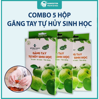Combo 5 hộp găng tay tự hủy sinh học an toàn bảo vệ môi trường #A261