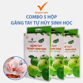 Combo 5 hộp găng tay tự hủy sinh học an toàn bảo vệ môi trường #A261