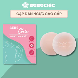 2 Miếng Dán Ngực Silicone BEBECHIC Dùng Nhiều Lần, Keo Siêu Dính (7cm)