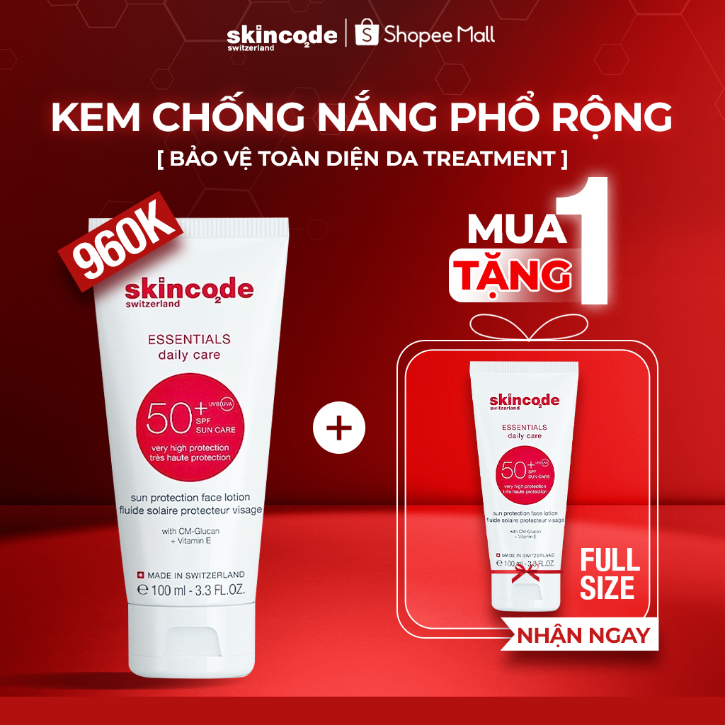 [MUA 1 TẶNG 1] Kem chống nắng Skincode SPF 50 100ml bảo vệ tối ưu da ...