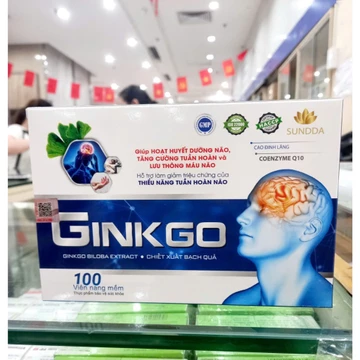 Combo 10 hộp Hoạt huyết ginkgo Biloba Q10 - Giúp bổ não , giảm rối loạn tiền đình , mất ngủ , tai biến - Hộp 100 viên