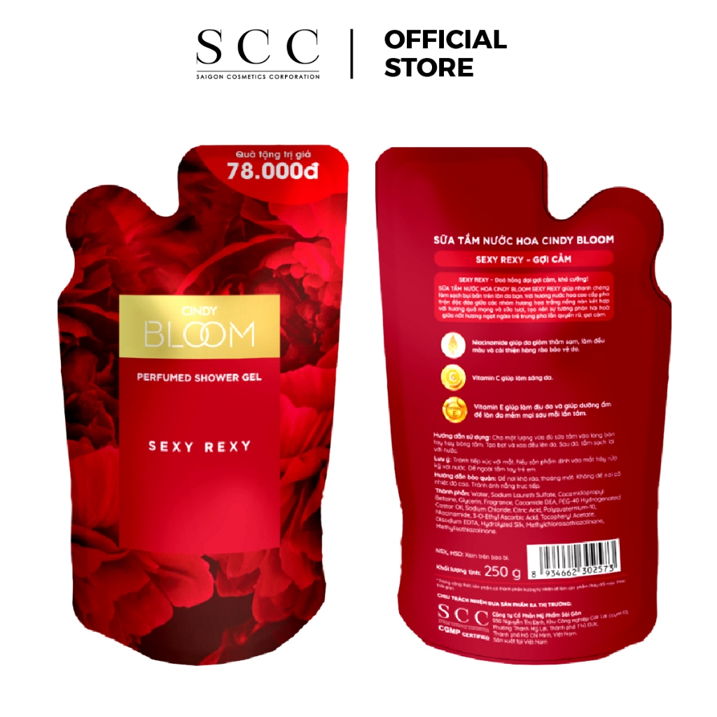 [HB GIFT] Túi Refill Sữa Tắm CINDY BLOOM 250g (mùi giao ngẫu nhiên)