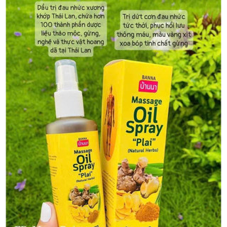 Dầu Xịt Xoa Bóp Nghệ Gừng Sả Massage Oil Spray PLAI Thái Lan 85ml - CÔ THƯ MARKET