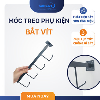 Móc râu treo vợt cầu lông màu đen bằng sắt sơn tĩnh điện cho các loại kệ thông dụng