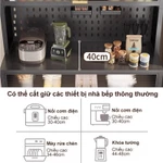 BMZAR Kệ Nhà Bếp Đa Năng Tấm bảng đục lỗ Tủ bếp có bánh xe Kệ tủ đa năng Thép cao cấp Chịu tải tối đa 500 kg — ảnh 7