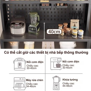 BMZAR Kệ Nhà Bếp Đa Năng Tấm bảng đục lỗ Tủ bếp có bánh xe Kệ tủ đa năng Thép cao cấp Chịu tải tối đa 500 kg