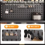 BMZAR Kệ Nhà Bếp Đa Năng Tấm bảng đục lỗ Tủ bếp có bánh xe Kệ tủ đa năng Thép cao cấp Chịu tải tối đa 500 kg — ảnh 8