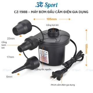 Bơm điện đa năng cầm tay bơm & hút 2 chiều siêu nhanh dùng cho phao bơi, nệm hơi, bể bơi BĐ-CZ198