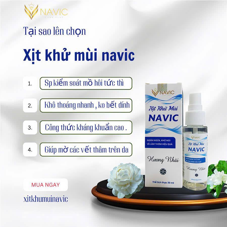 Xịt khử mùi cơ thể Navic hương nhài