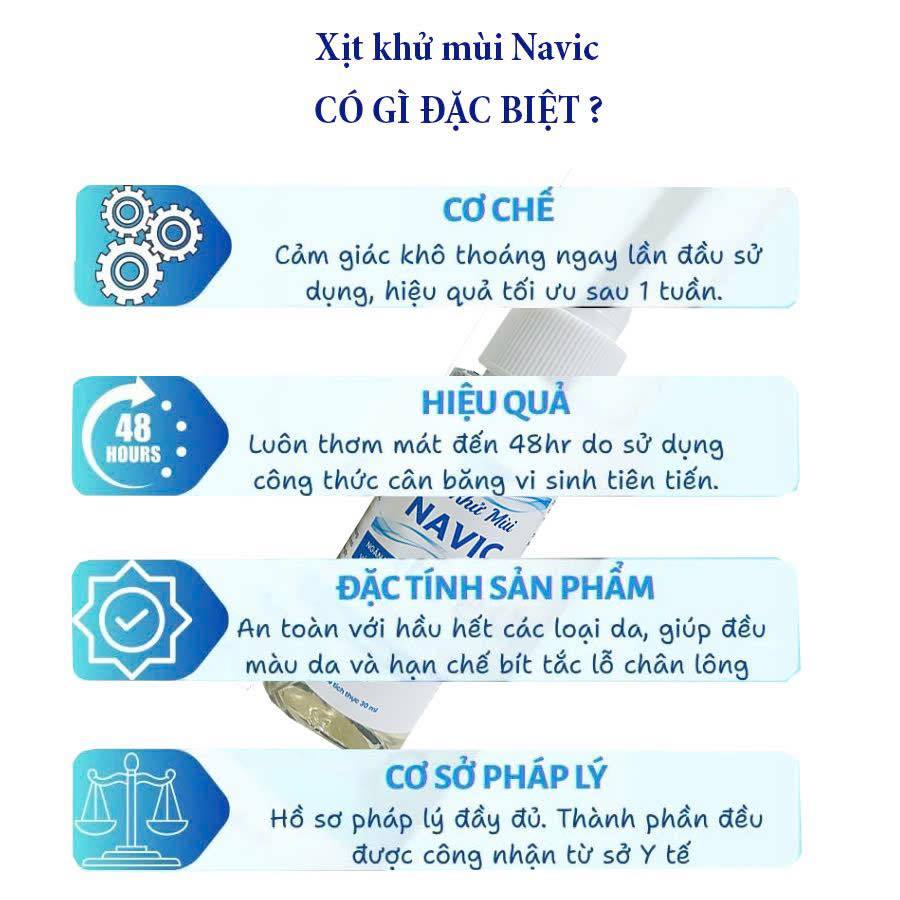 Xịt khử mùi cơ thể Navic hương nhài