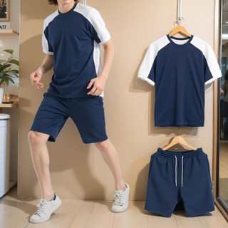 Đồ Bộ Thể Thao Unisex Cổ Tròn Tay Ngắn Lưới Mè Thấm Hút Co Dãn In MRO K1