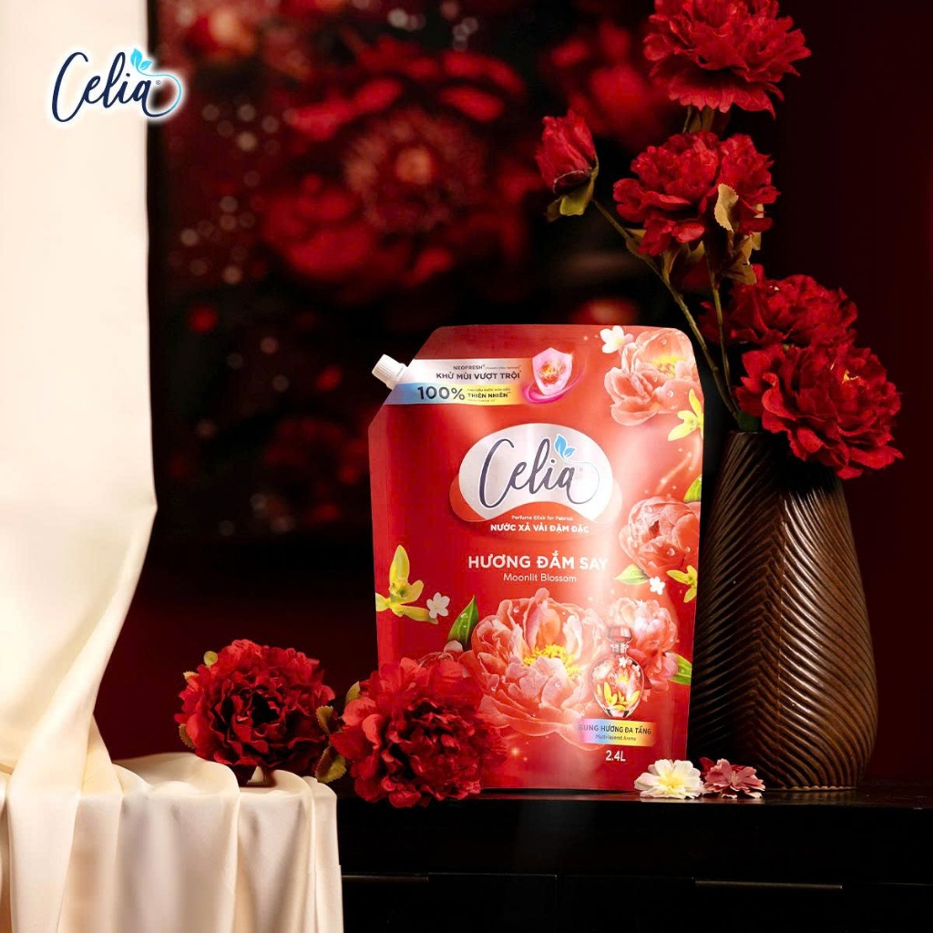 Túi Nước Xả Vải Celia Hương Đắm Say túi 2.4L, Xả mềm vài lưu hương THƠM LÂU